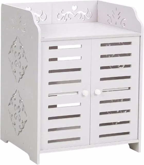 FLAVORA 3 Tier Wooden Shoe Rack Storage Shelf in White, W: 50 cm