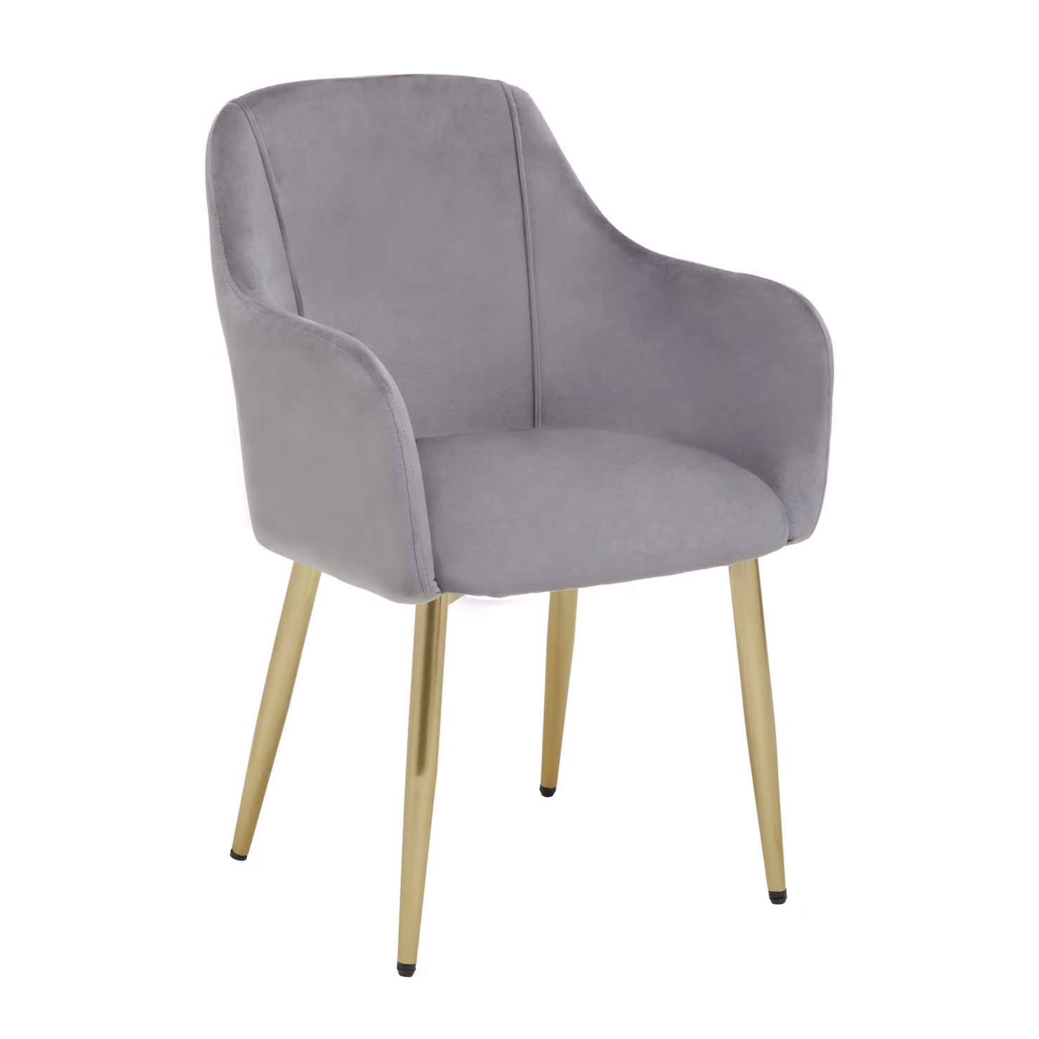 Orsina Mid-Century Modern Grey Velvet Dining Chair with Gold Accents by Interiors by Premier – 3