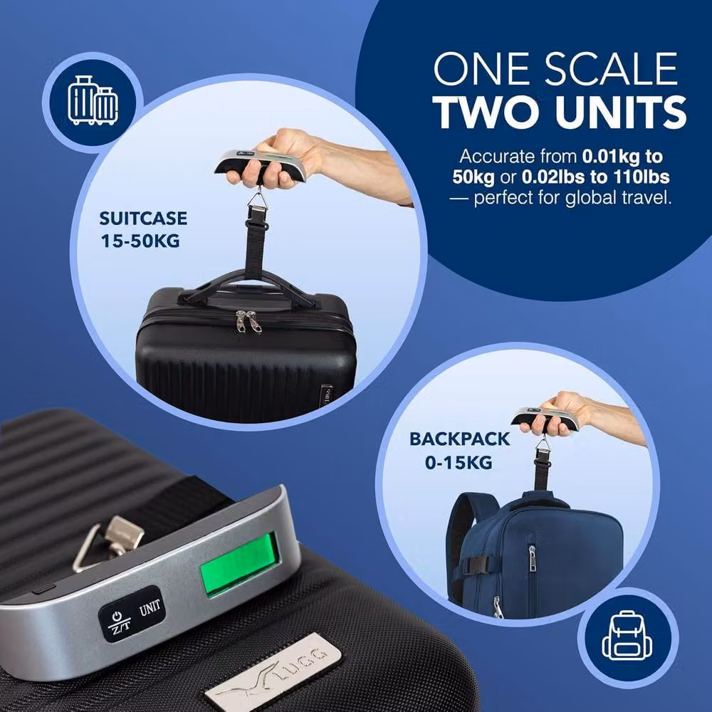 Lugg Digital Portable Luggage Scale in Silver with LCD Display and 50kg Capacity – 4