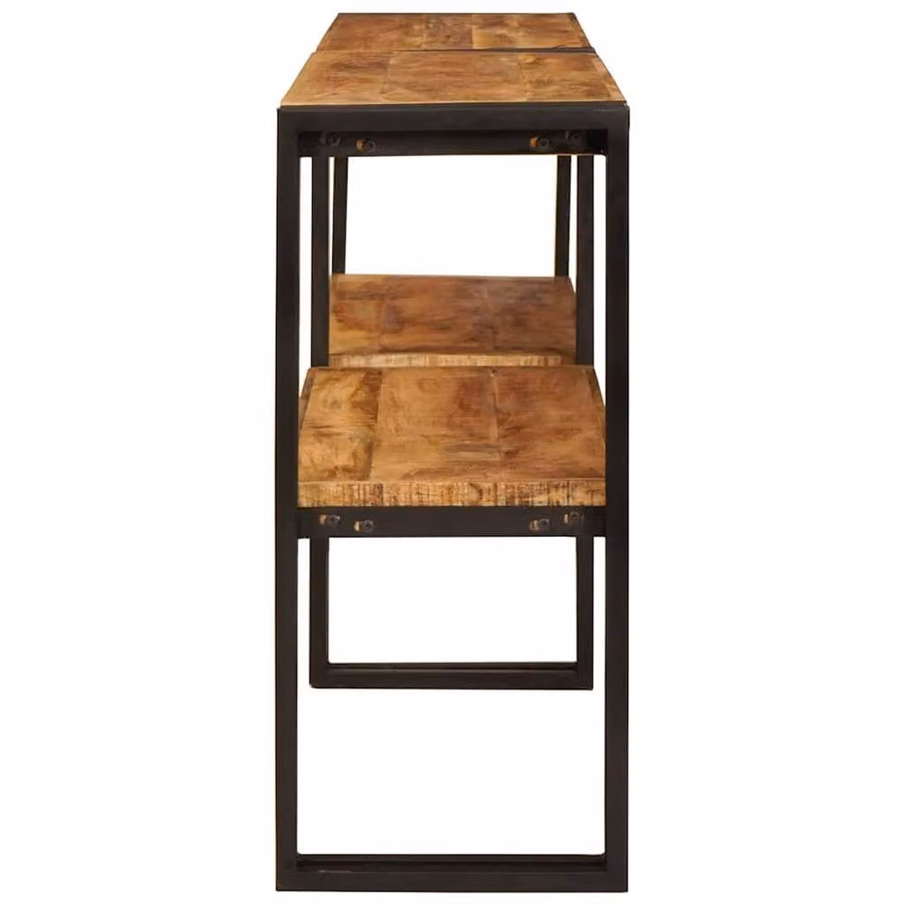 Berkfield Home Modern Mango Wood Console Table, Brown, W: 160 cm, D: 33 cm, H: 75 cm – 2