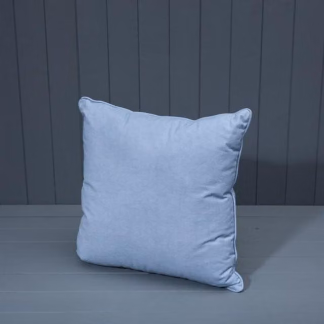 KDMD Handmade Square Plain Blue Cotton Cushion with Filling, Machine Washable