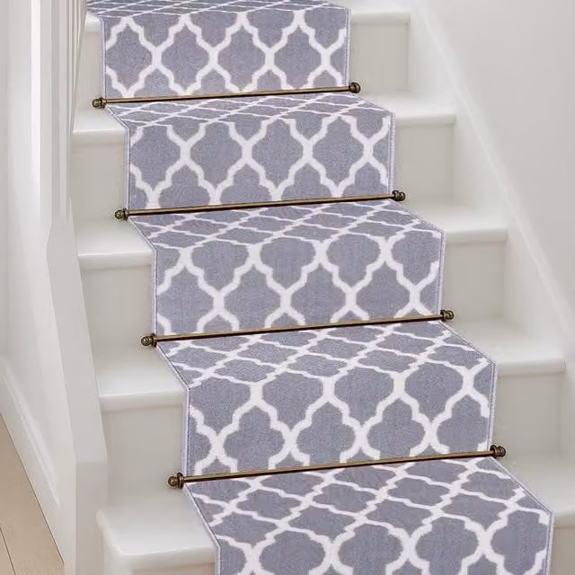 Bravich Modern Trellis Grey Non-Slip Geometric Hallway Runner Rug, W: 60 cm, L: 810 cm