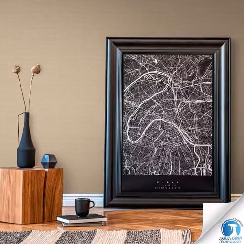 Livingwalls DESIGNDROP Pre-pasted Non-Woven Plain Wallpaper in Brown and Beige, W: 0.53 m, L: 10.05 m – 3