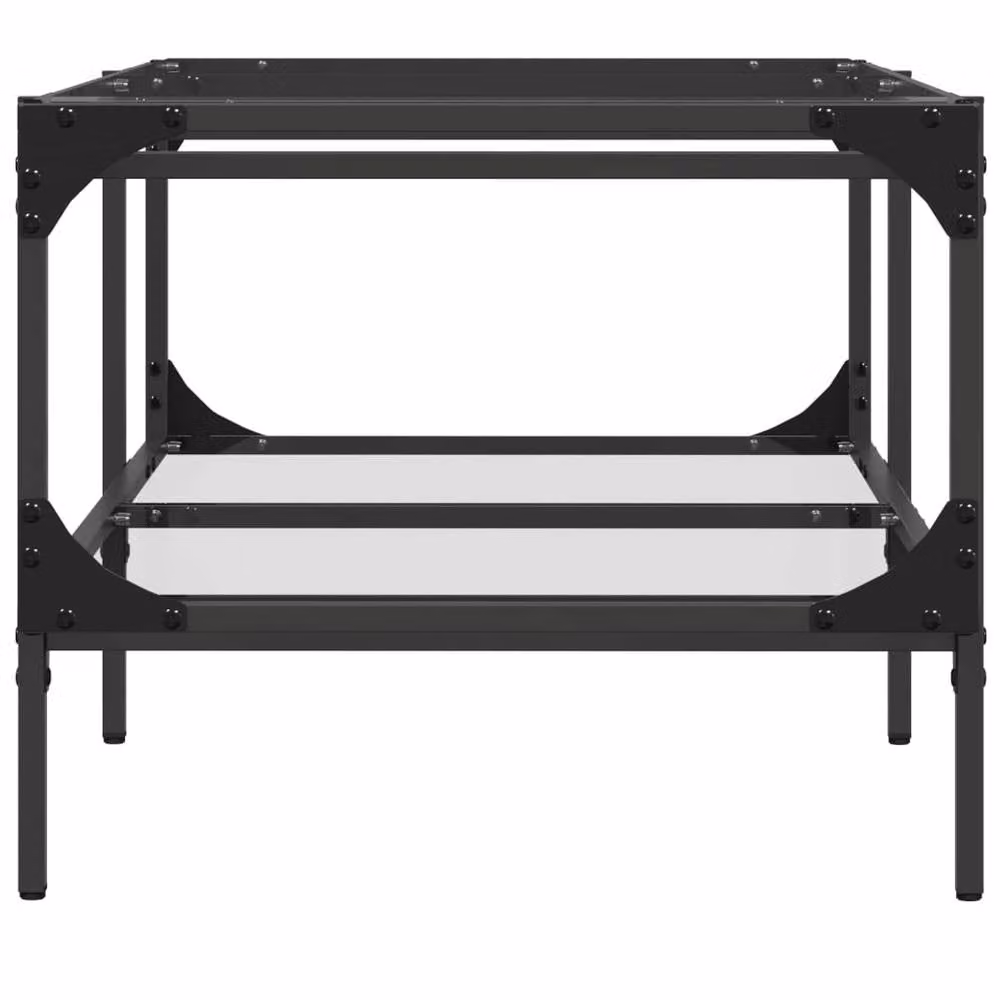 Berkfield Home Modern Rectangular Coffee Table with Transparent Glass Top and Steel Frame, W: 98.5 cm, D: 50 cm, H: 45 cm – 4
