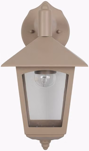 Pacific Lifestyle Metal Lantern Outdoor Wall Light in Matt Taupe