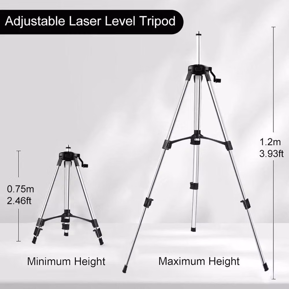 SPETLEK Silver Aluminum Tripod Stand for Laser Level with Carry Bag, Height: 1.5 m – 2