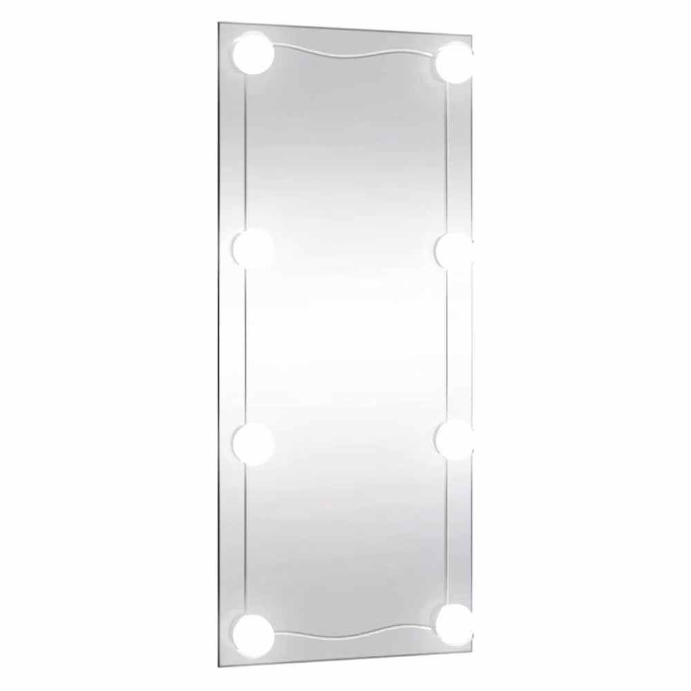 Berkfield Home Rectangular Glass Wall Mirror with LED Lights, Silver, W: 40 cm, H: 80 cm