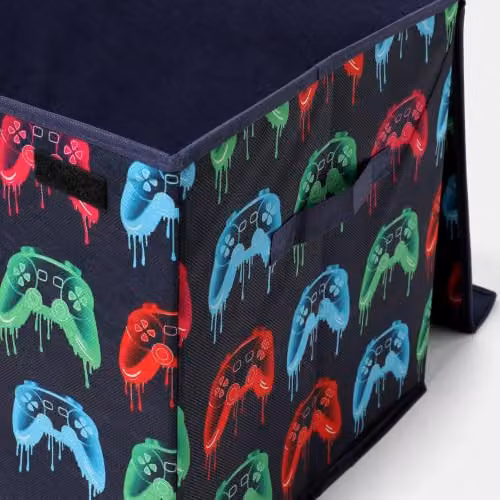OHS Multicolour Foldable Fabric Storage Box with Lid and Handles – 2