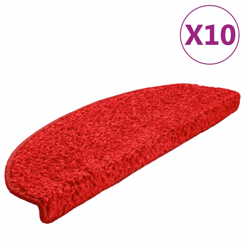 Berkfield Home Self-Adhesive Stair Mats, 10 Pack, Red, W/D/H: 65 x 21 x 4 cm – 2