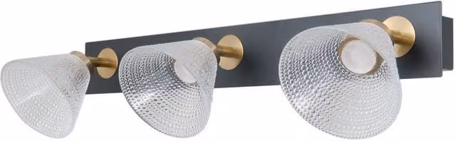Netlighting Orella Ceiling Spotlight Bar in Matt Black and Gold with 3x Warm White LED Bulbs