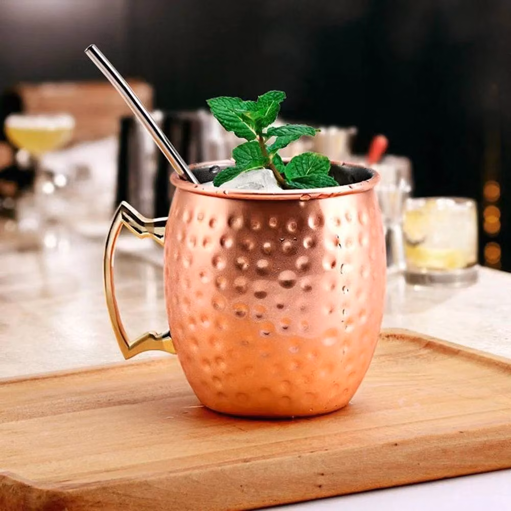PAWNORA Set of 2 Bronze Copper Mugs, 530 ml – 4