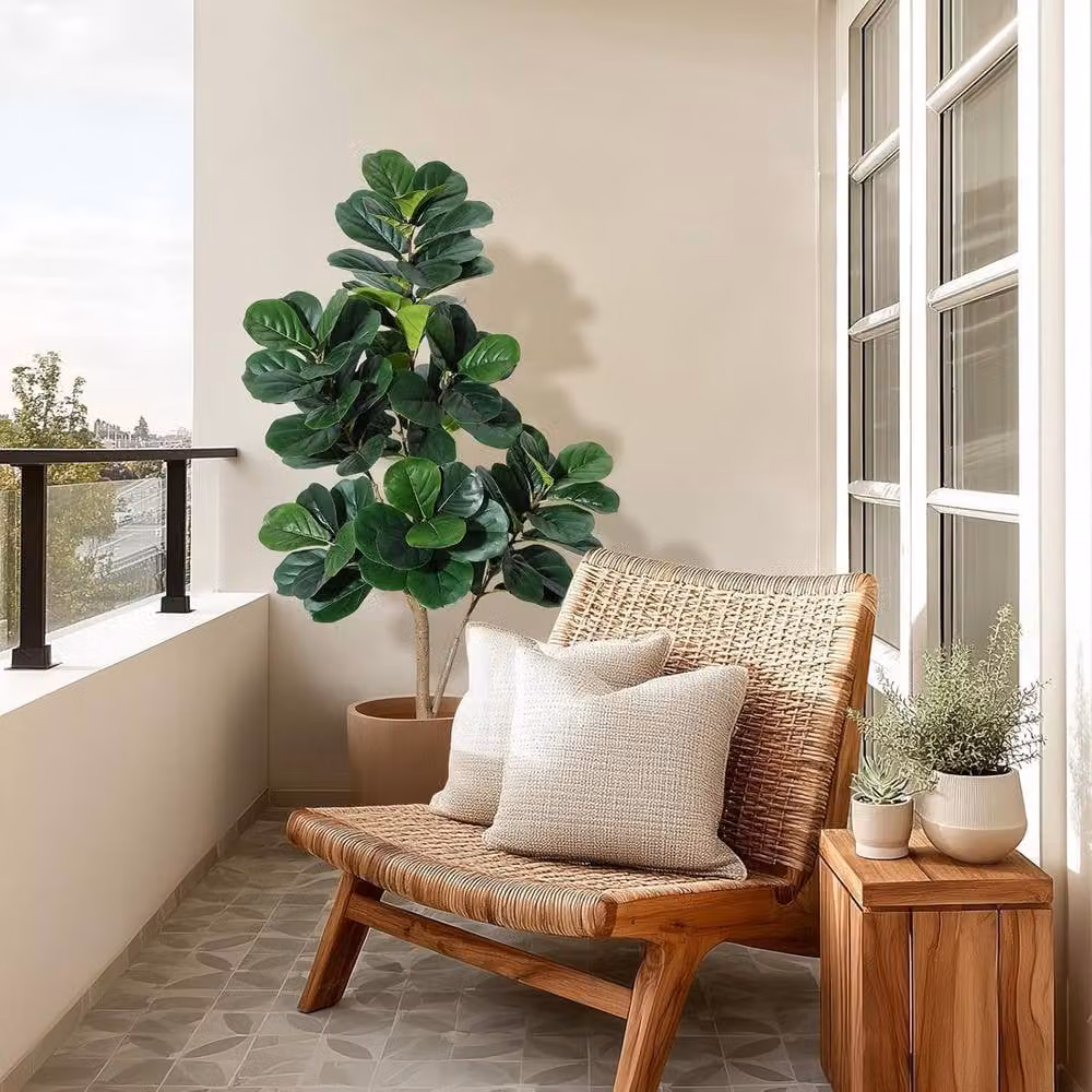London Boutique 150cm Artificial Fiddle Leaf Fig Tree in Green – 4