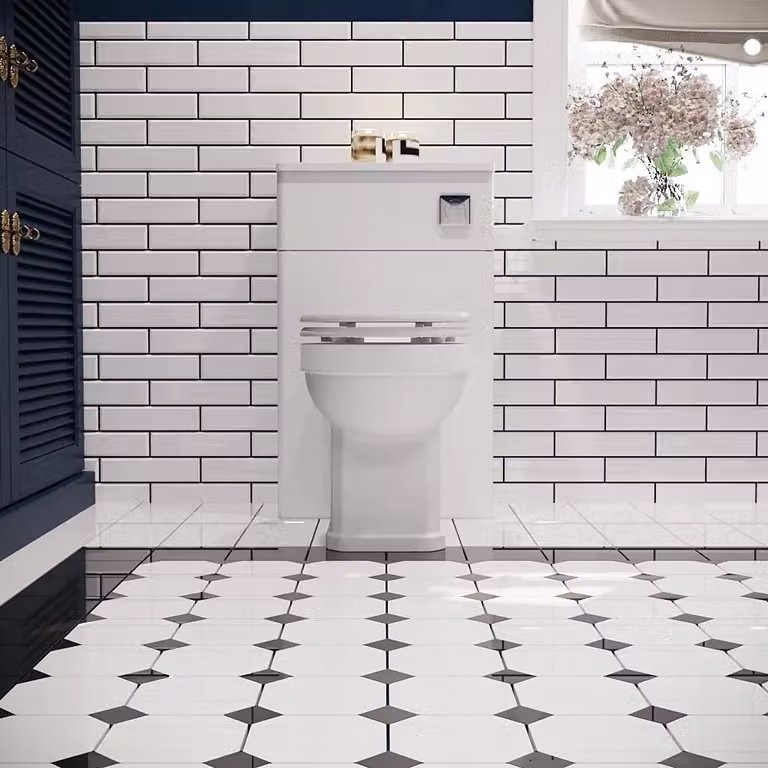 Balterley Bathroom Floor Concealed Cistern WC Toilet Unit, Satin White, Width: 50 cm