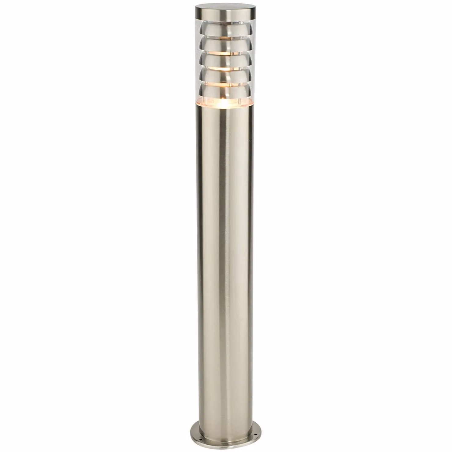 Loops 4 Pack Outdoor Garden Bollard Lights in Silver Brushed Stainless Steel, Height: 80 cm, IP44 Rated LED Lamp Posts – 2