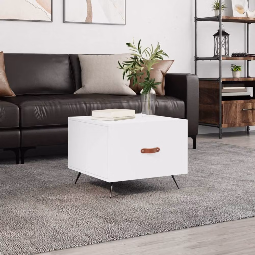 Berkfield Home Modern Square Coffee Table in White, W/D/H: 50 x 50 x 40 cm – 2