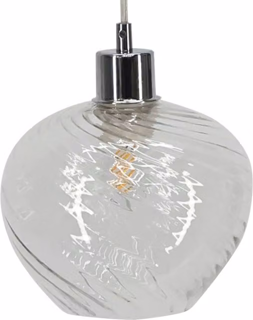 First Choice Lighting Bradson Clear Swirl Glass Easy Fit Pendant Shade, Transparent – 1