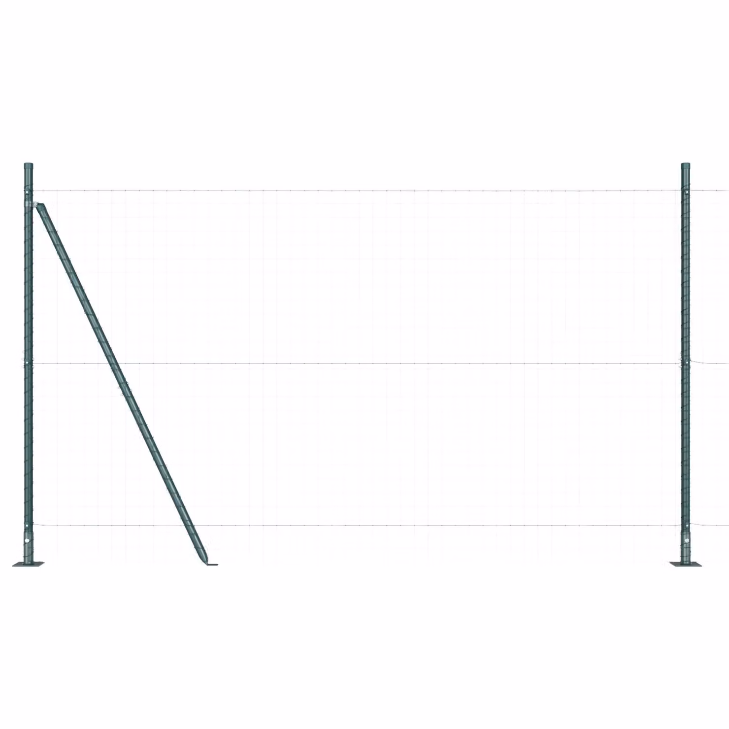 Berkfield Home Set of 104 Green Powder-coated Square Steel Fence Posts – 4