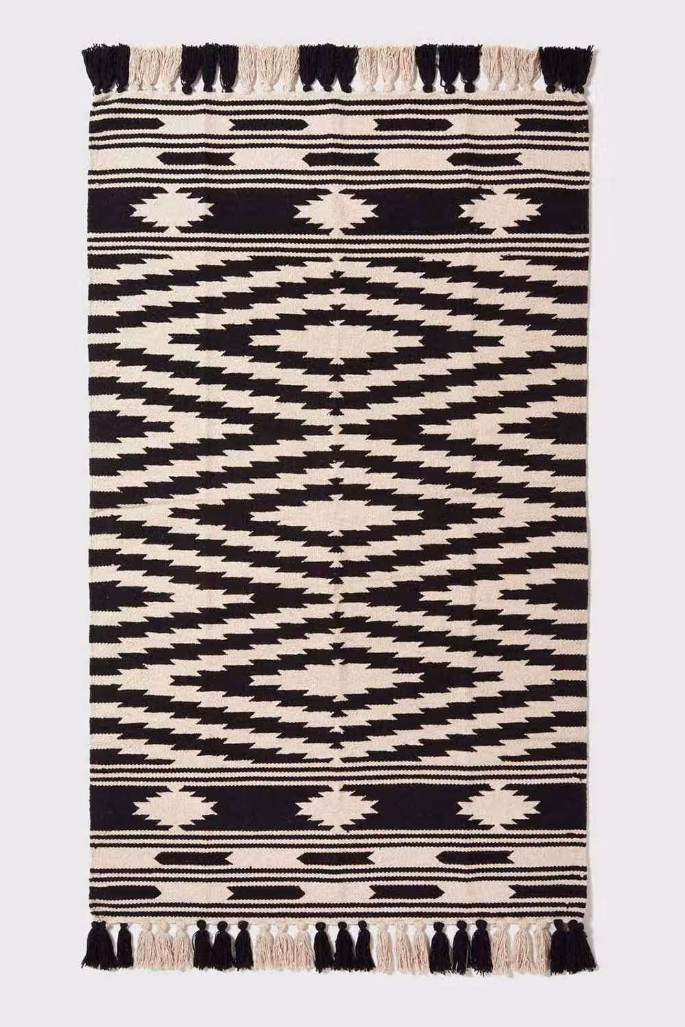 Homescapes Dinan Black & White Cotton Kilim Rug, W/D/H: 120 x 170 cm – 2