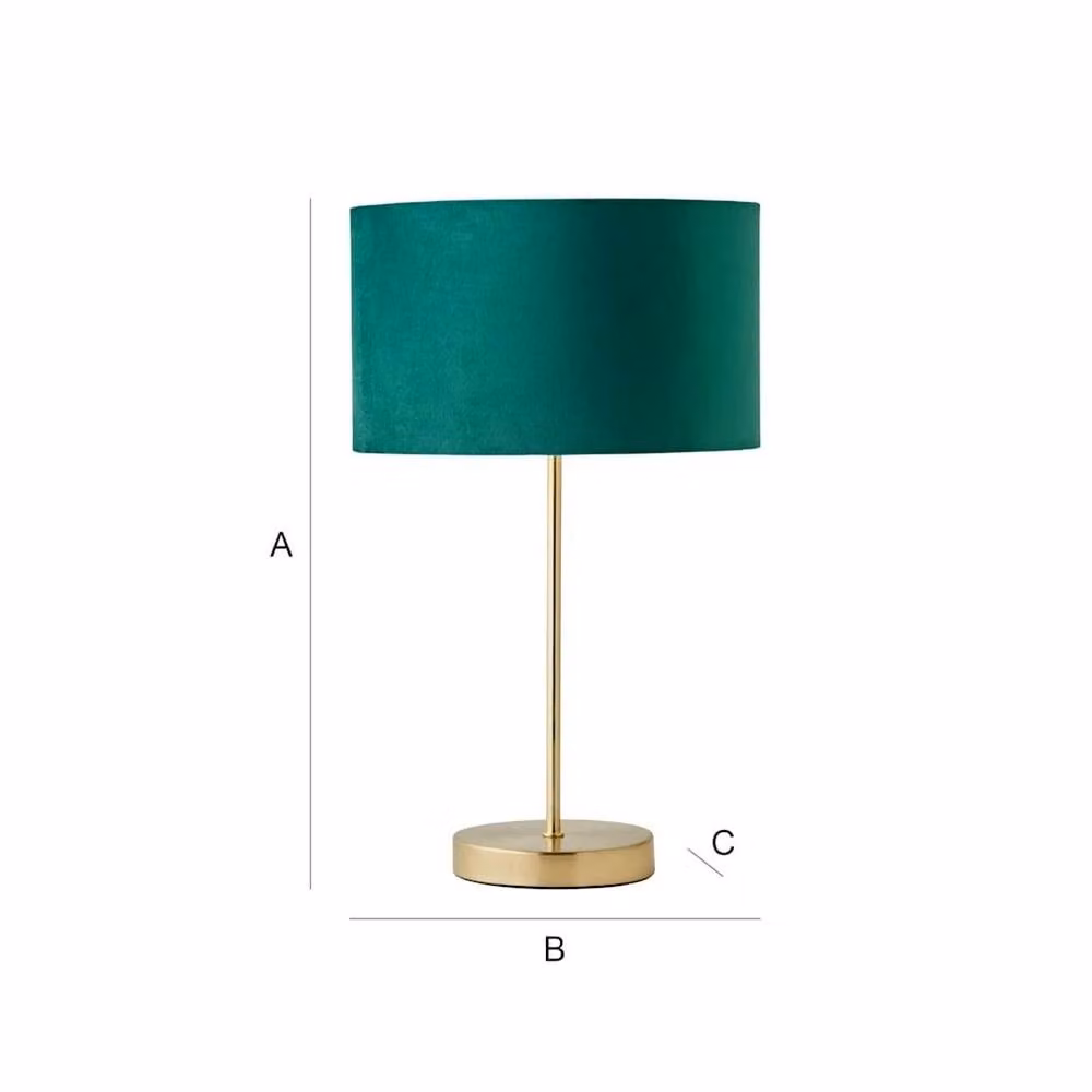FORGEVIO Classic Metal Table Lamp in Green and Gold with Bulb Included – 2