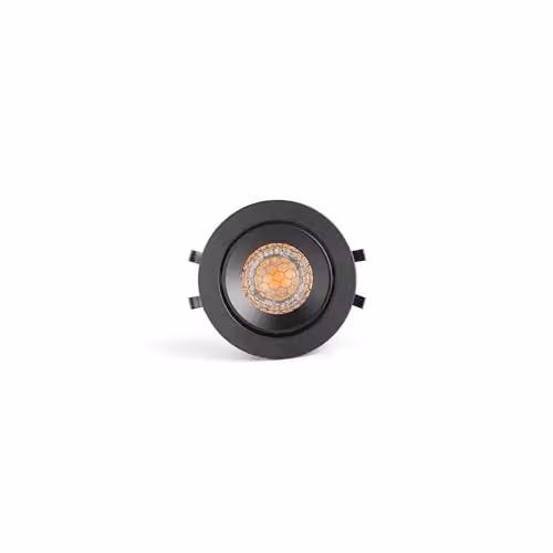 Netlighting Kivi Black Round Recessed Adjustable Dimmable Downlight, 5.2W, 2700K Warm White, IP44