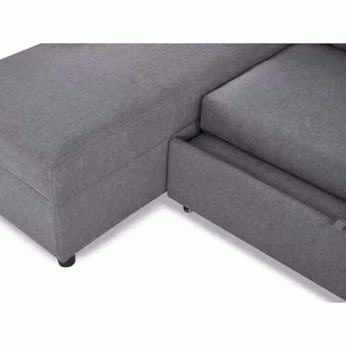 Julian Bowen Angel Grey Fabric 3 Seater Corner Sofa Bed with Pull Out Drawer – 4