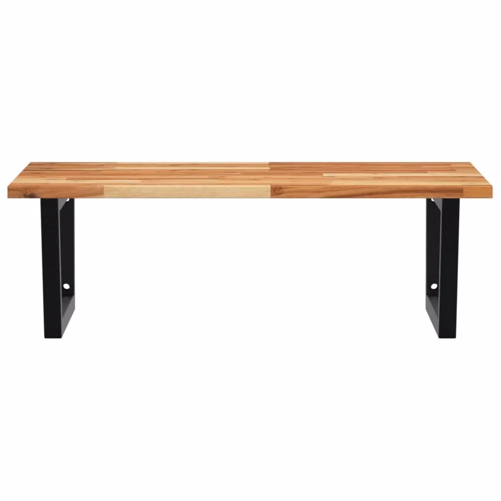 Berkfield Home Wall Mounted Basin Shelf in Brown Acacia Wood and Steel – 3