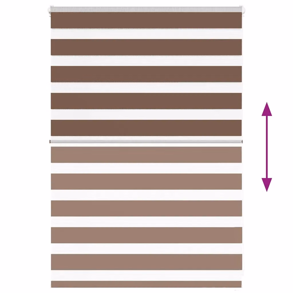Berkfield Home Zebra Day and Night Blind in Brown Polyester, W: 115 cm, H: 100 cm – 3