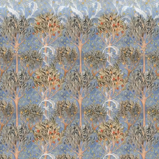 House of Hackney Earthly Paradise Wallpaper Sample in Celestial Blue
