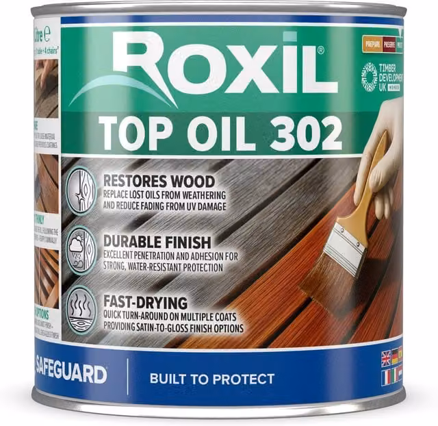 Roxil Clear Matt Solvent Based Water Repellent Top Oil, 1 l