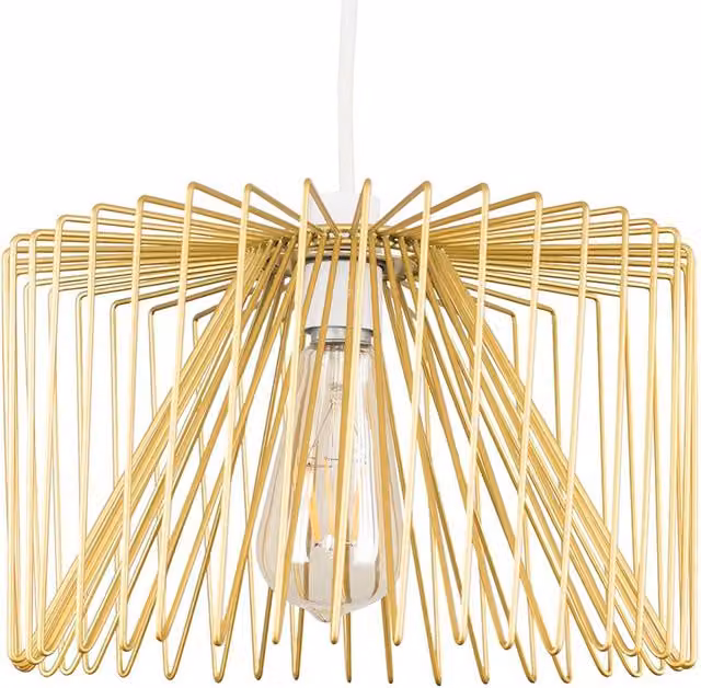 ValueLights Modern Gold Metal Wire Cylinder Pendant Light Shade