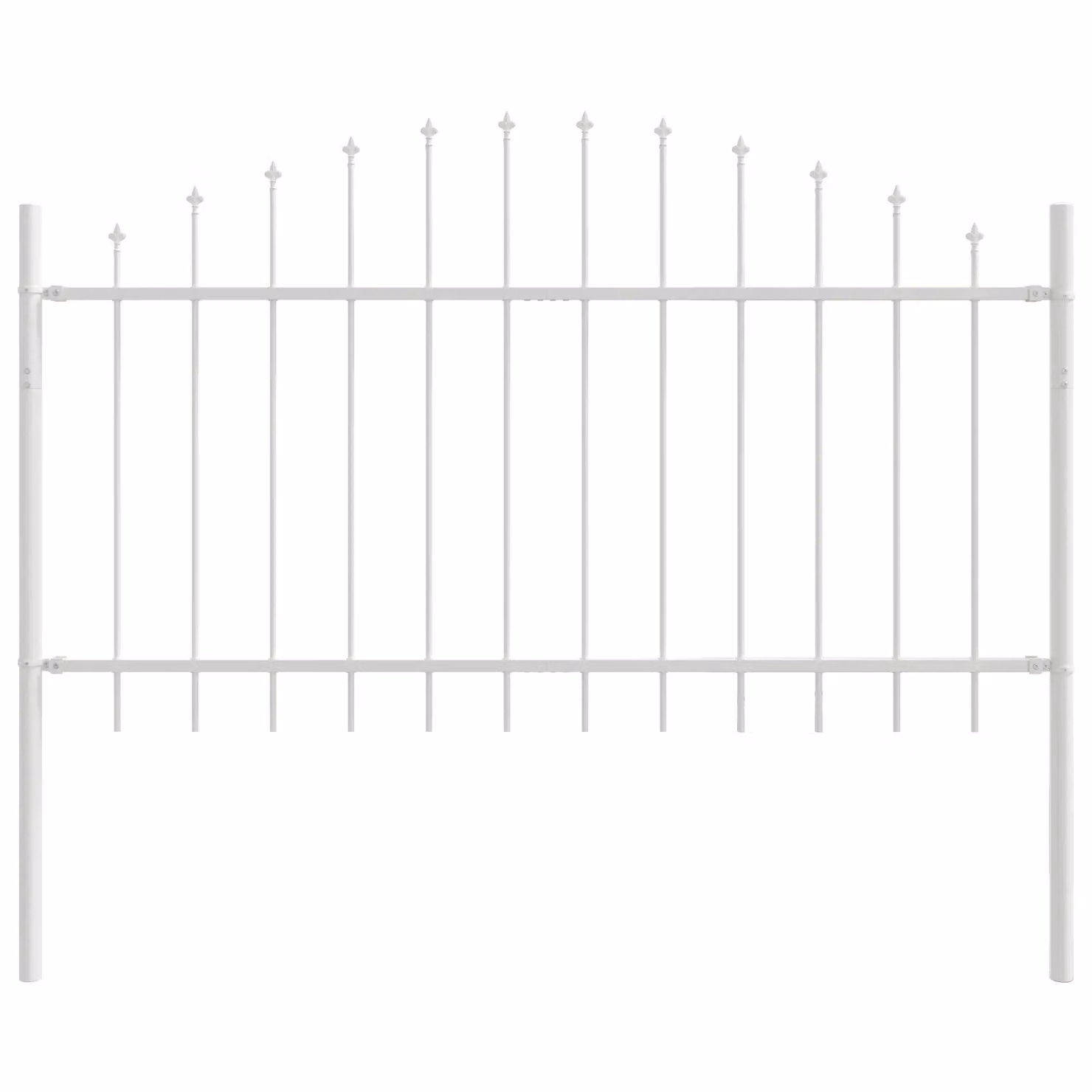 Berkfield White Steel Garden Fence with Hoop Top, H: 170 cm x W: 100 cm – 2