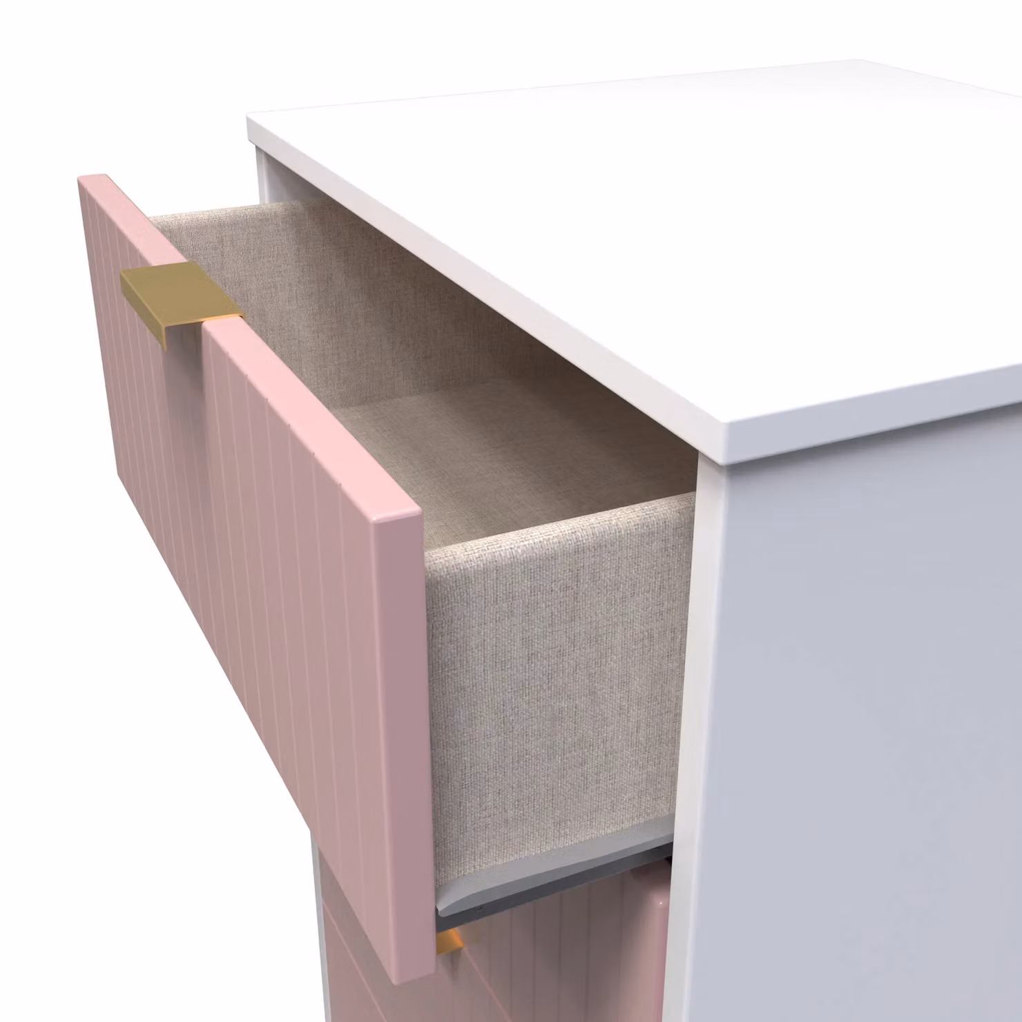 2 U Bexley 5 Drawer Tall Bedside Chest in Pink and Gold – 2