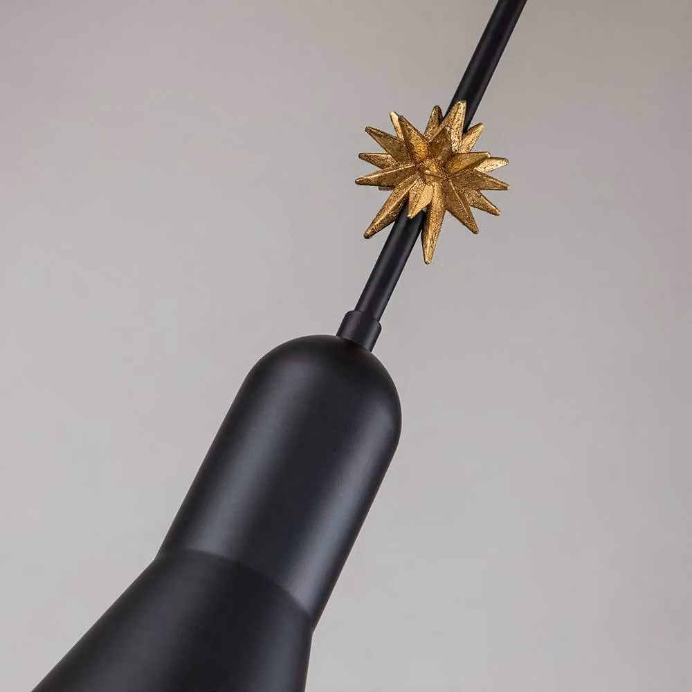 Netlighting Etoile Dome Suspended Pendant Ceiling Light in Matte Black and Gold – 3