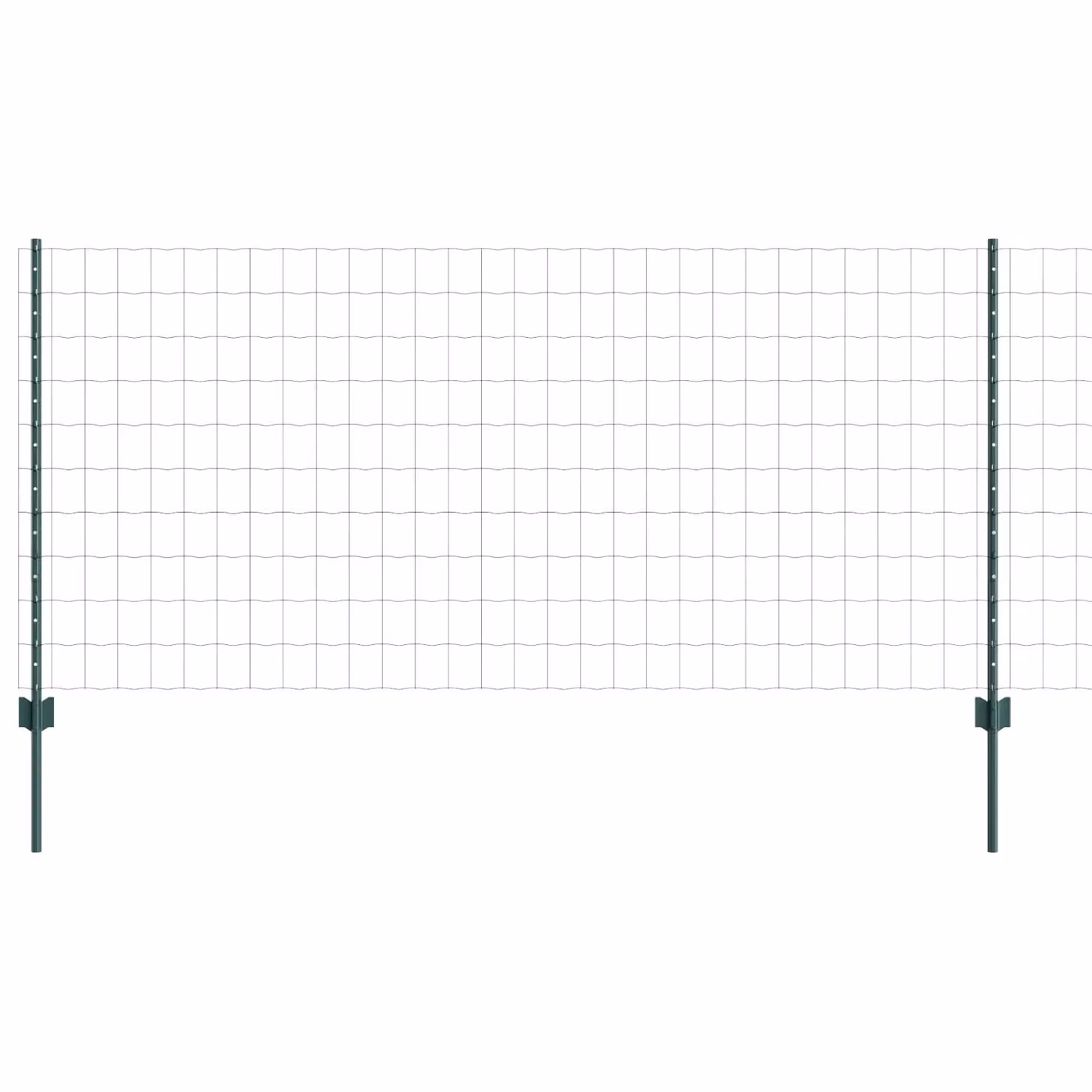 Berkfield Home Euro Fence Green PVC Coated Steel with 11 U Posts, W: 25 m, H: 1 m – 2