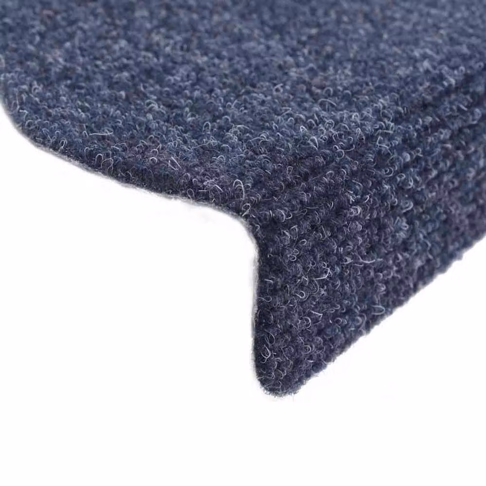 Berkfield Home 15 Piece Self-adhesive Needle Punch Stair Mats, Blue, W/D/H: 56 x 17 x 3 cm – 4