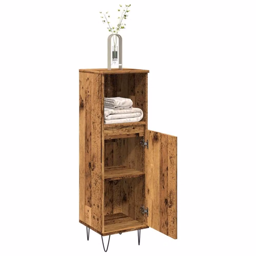 Berkfield Home Industrial Bathroom Cabinet in Brown, W/D/H: 30 x 30 x 100 cm – 2