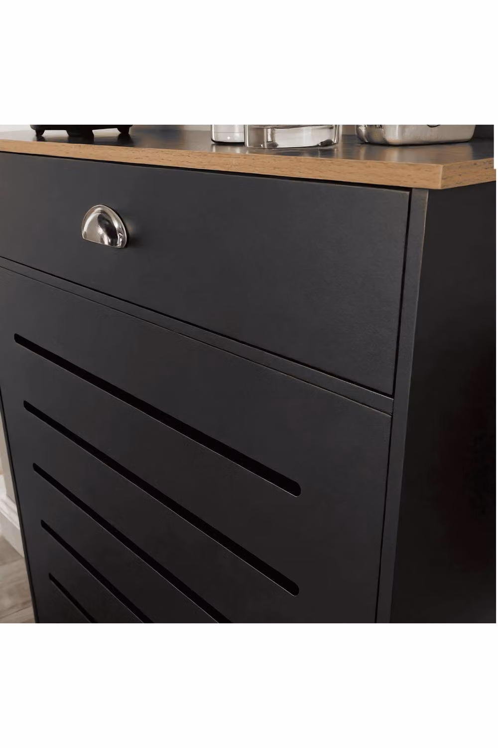 Home Source Batley Small Radiator Cover in Black MDF Wood – 3