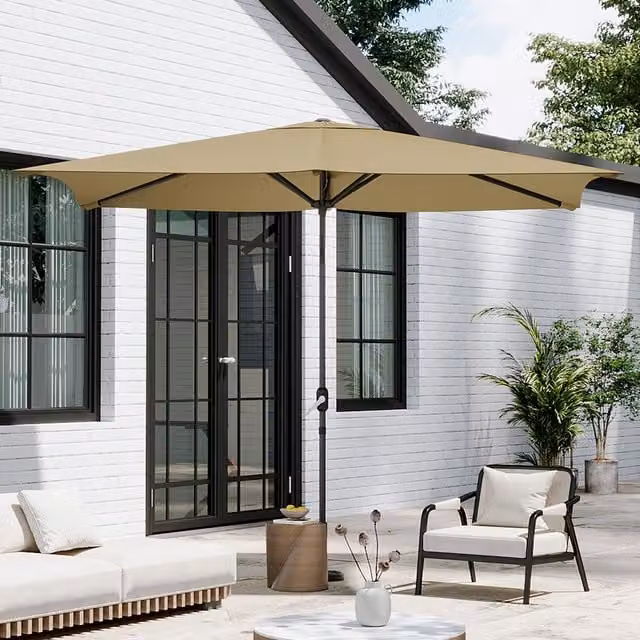 Breeins 3m Large Rotating Outdoor Parasol in Khaki
