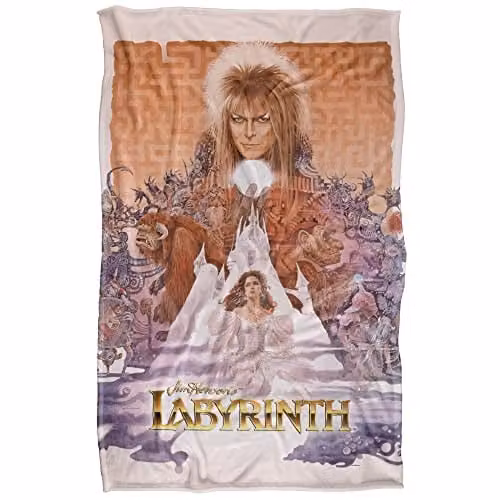 LOGOVISION Jim Henson Labyrinth Maze Montage Poster Super Soft Fleece Throw Blanket, Multicolour, W: 91 cm, D: 147 cm