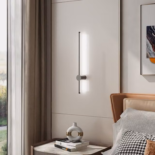 Komore Minimalist LED Cylinder Wall Light in White, Cool White
