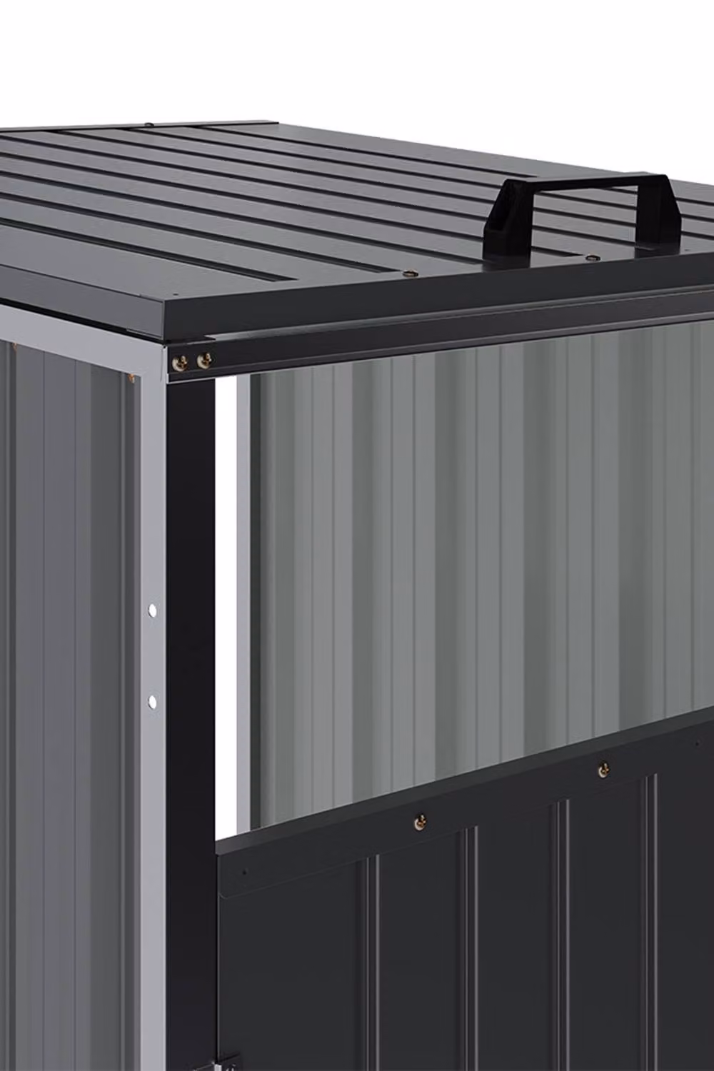 Living and Home Metal Outdoor Bin Store for 1 Trash Bin, Black, W/D/H: 122.0 x 80.0 x 81.5 cm – 4