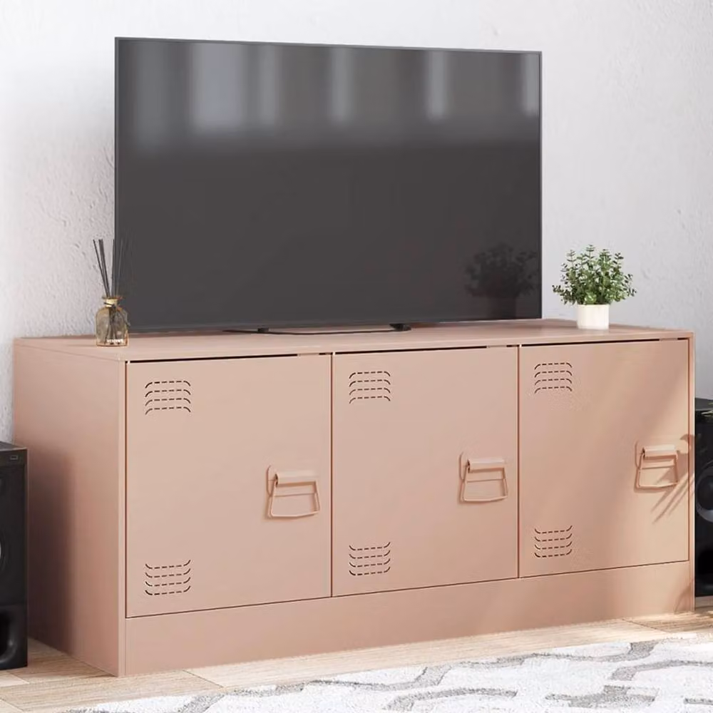 Berkfield Home Pink Steel TV Cabinet W/D/H: 99 x 39 x 44 cm – 2