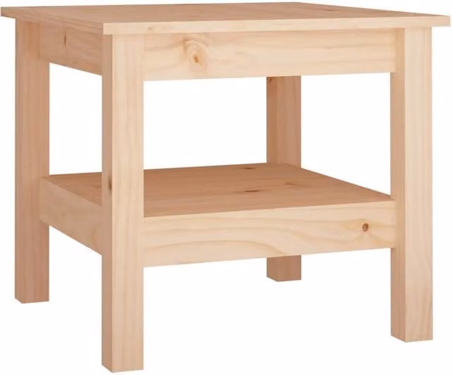 Berkfield Home Natural Solid Wood Pine Square Coffee Table W/D/H: 45 x 45 x 40 cm