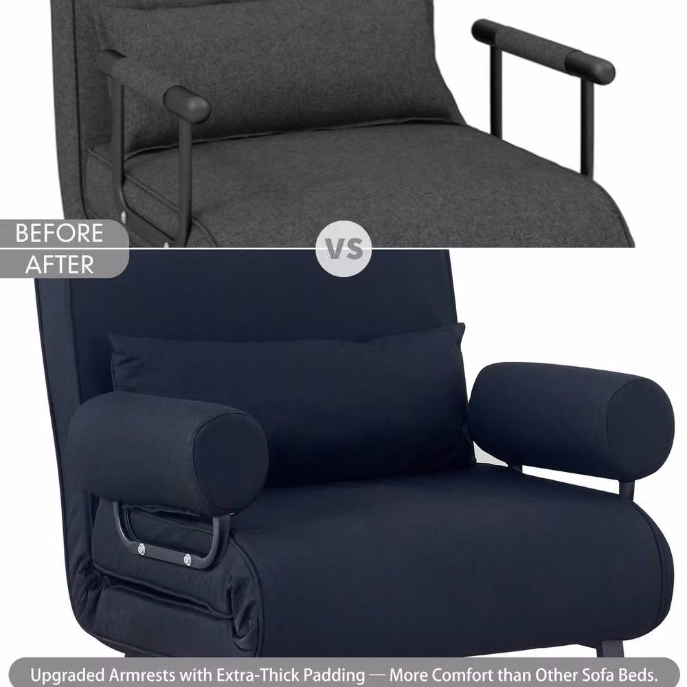 PAWNORA 4-in-1 Folding Sofa Bed Chair in Black – 3
