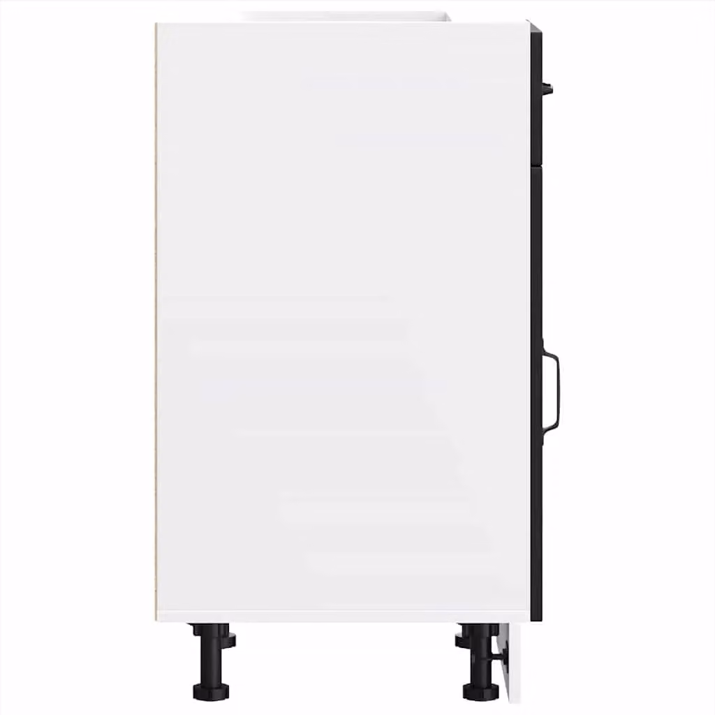 Berkfield Home Kalmar Modern Black Kitchen Base Cabinet with Hinged Doors and Internal Shelves – 4