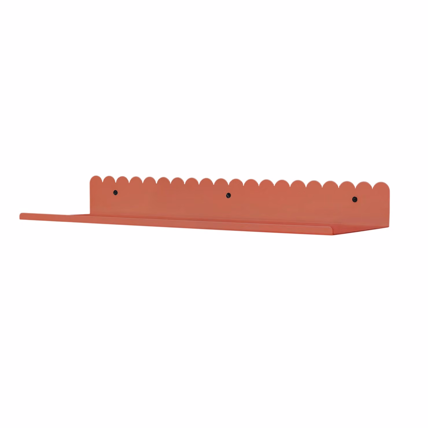 Nobodinoz Large Lacquered Steel Wall Shelf, Burnt Red, W: 50 cm, H: 16 cm, D: 6 cm – 2