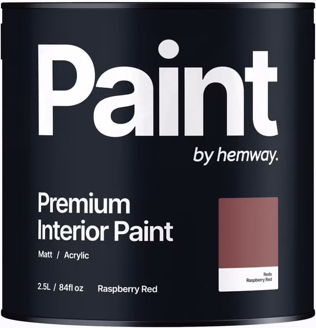 Hemway Matt Acrylic Dispersion Interior Paint, Red, 2.5 l