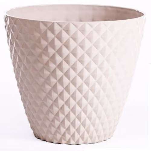 Garden Gear Diamond Planter in Beige, W: 39.5 cm, D: 35.0 cm, H: 39.5 cm