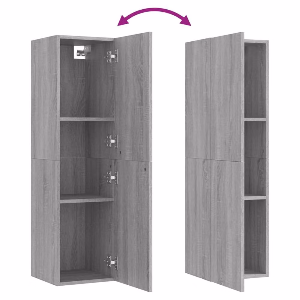 Berkfield Home Classic Wall-mounted TV Cabinet in Grey, W/D/H: 110 x 30.5 x 30 cm – 5