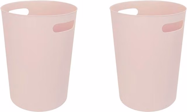 JVL Modu Round Waste Bin Set of 2, 9.7L, Pink